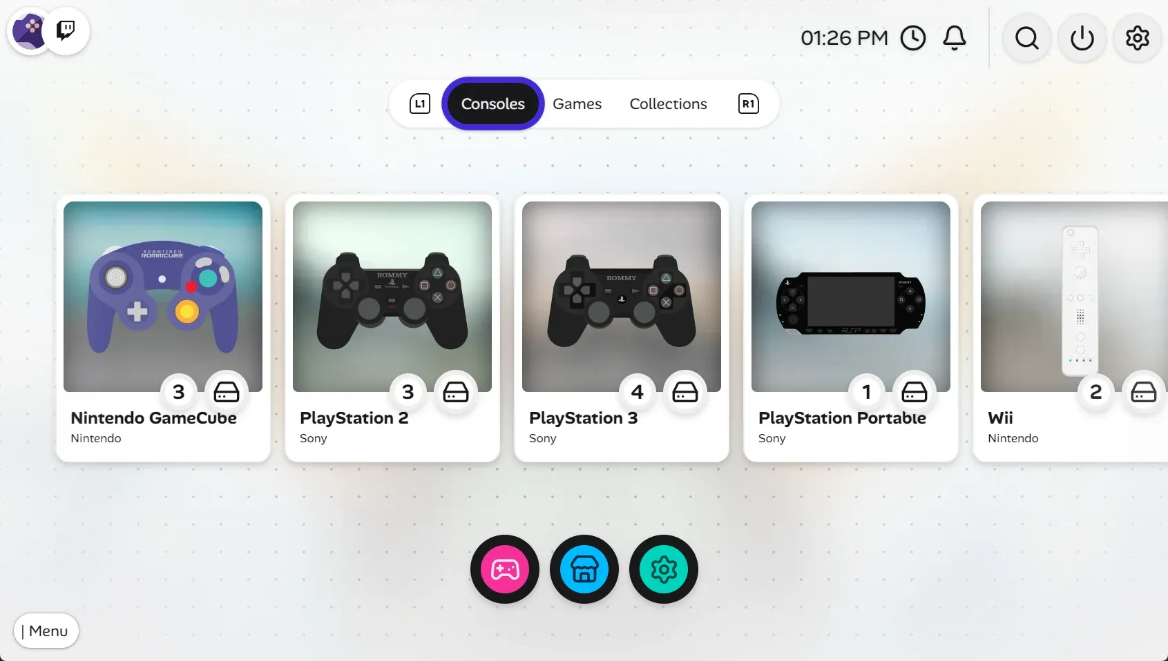 Showing the gameflow platform list. Where users can find games based on platforms. Like Xbox or Playstation